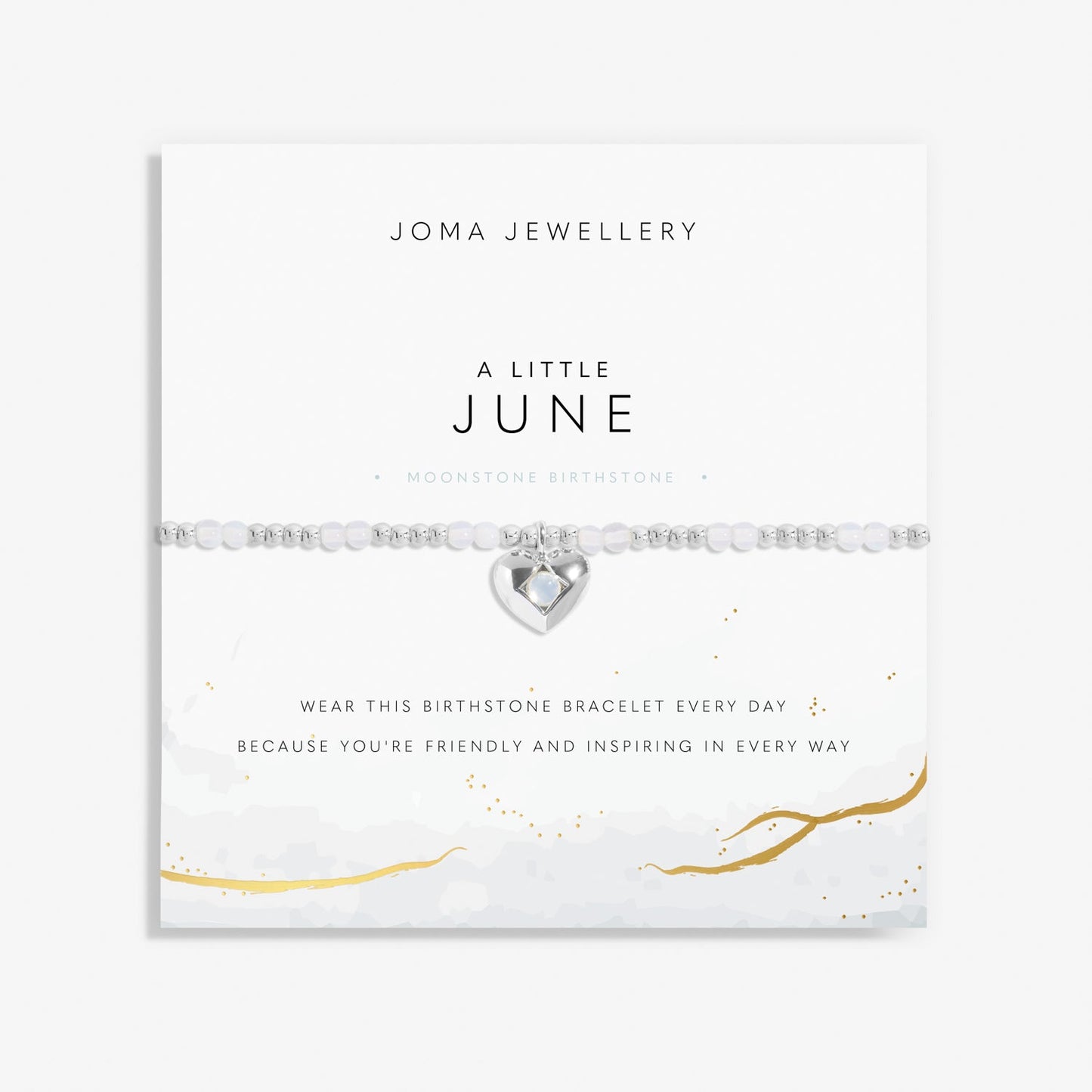 BIRTHSTONE A LITTLE | JUNE MOONSTONE | Silver Plated | Bracelet | 17.5cm stretch