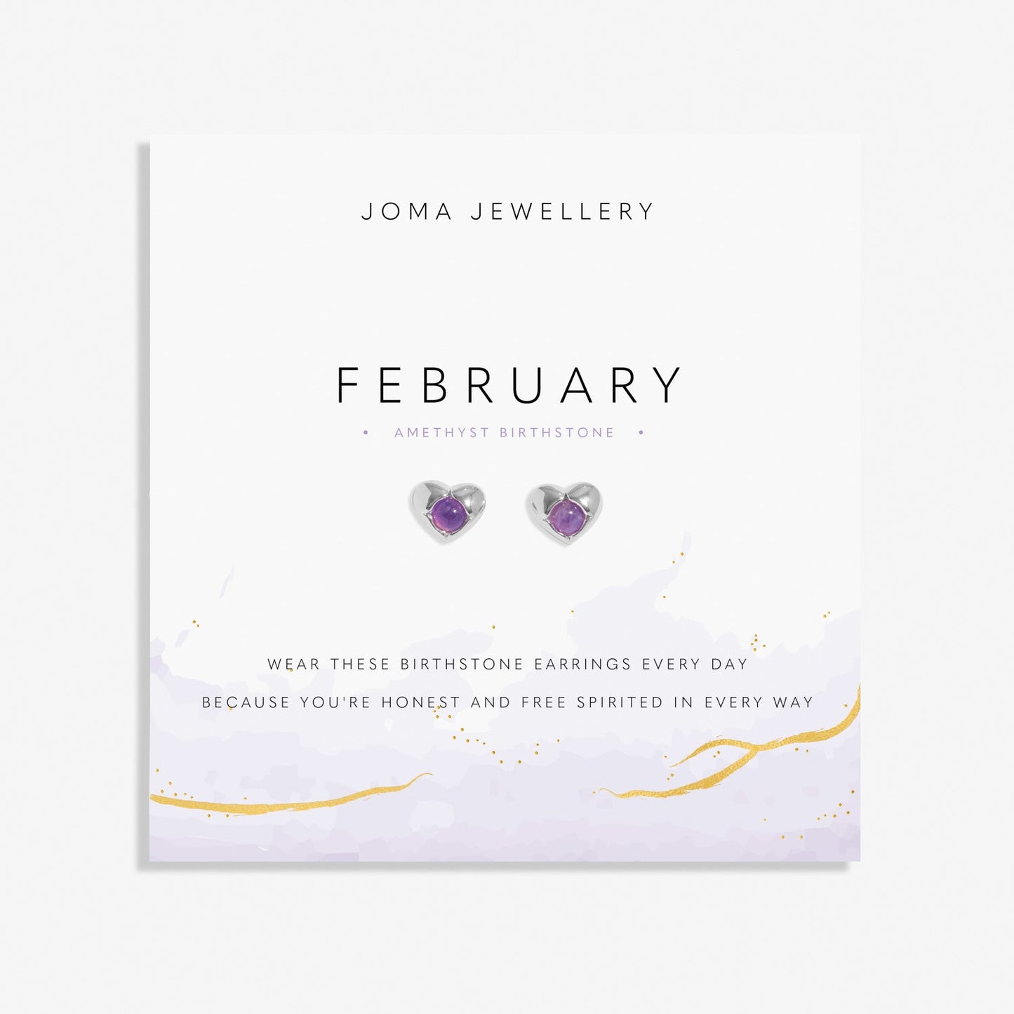 BIRTHSTONE EARRINGS | FEBRUARY AMETHYST | Silver Plated | Earrings