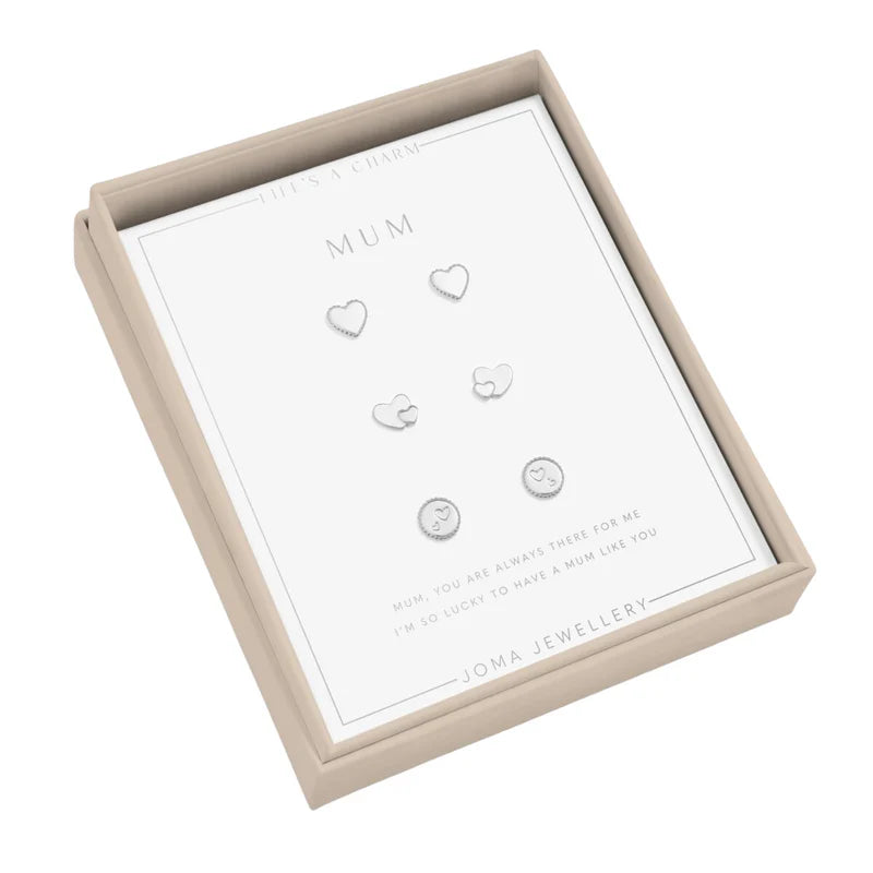Life's A Charm 'Mum' Earrings In Silver Plating