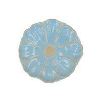 Blue Stoneware Flower Plate - Small
