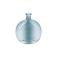 Blue Glass Disc Bud Vase