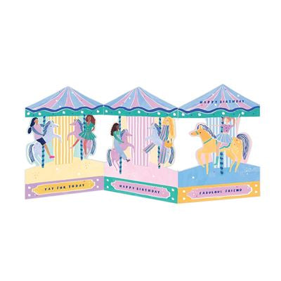 Happy Birthday Roundabout Pull Out Card