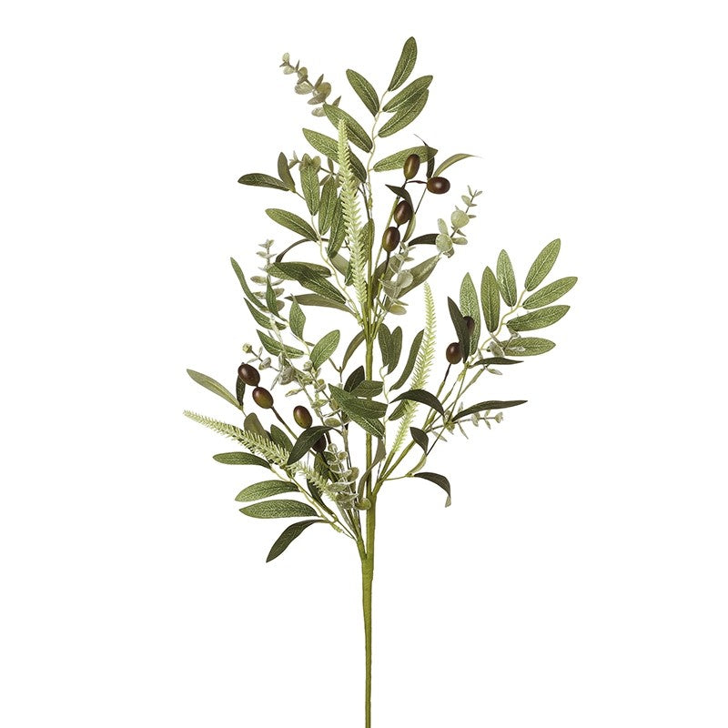 Tall Faux Olive Leaves Branch