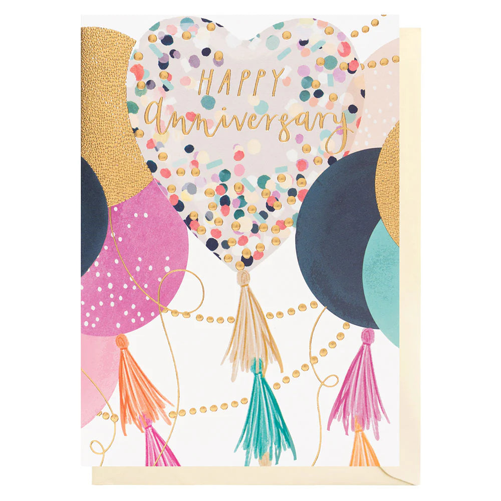 Happy Anniversary Hearts and Balloons
