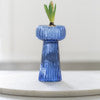 Ribbed Hyacinth Vase Blue