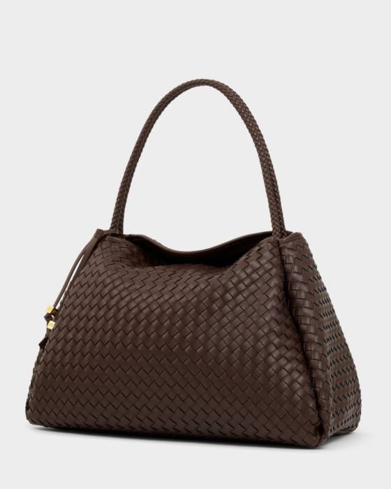 NOVA HAND WOVEN LARGE SHOULDER BAG CHOCOLATE