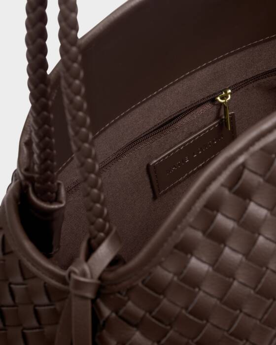 NOVA HAND WOVEN LARGE SHOULDER BAG CHOCOLATE