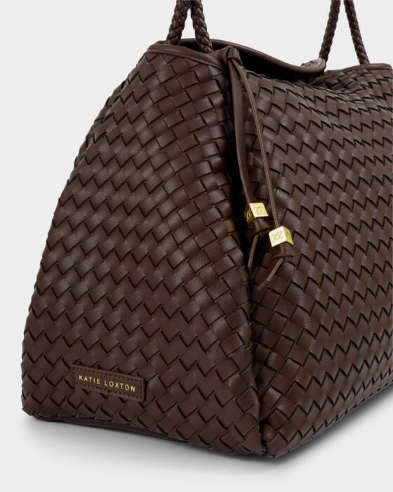 NOVA HAND WOVEN LARGE SHOULDER BAG CHOCOLATE