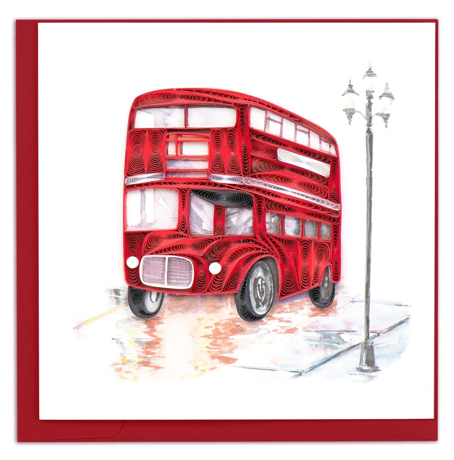 Quilling Cards Red London Bus