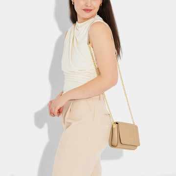 Kendra Quilted Mini Crossbody Bag Soft Tan