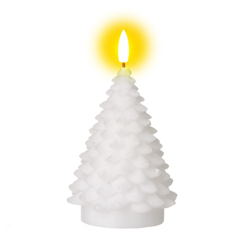WHITE WAX TREE BATTERY CANDLE
