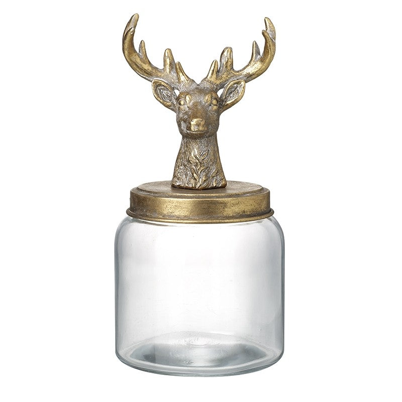 DEER TOP GLASS JAR
