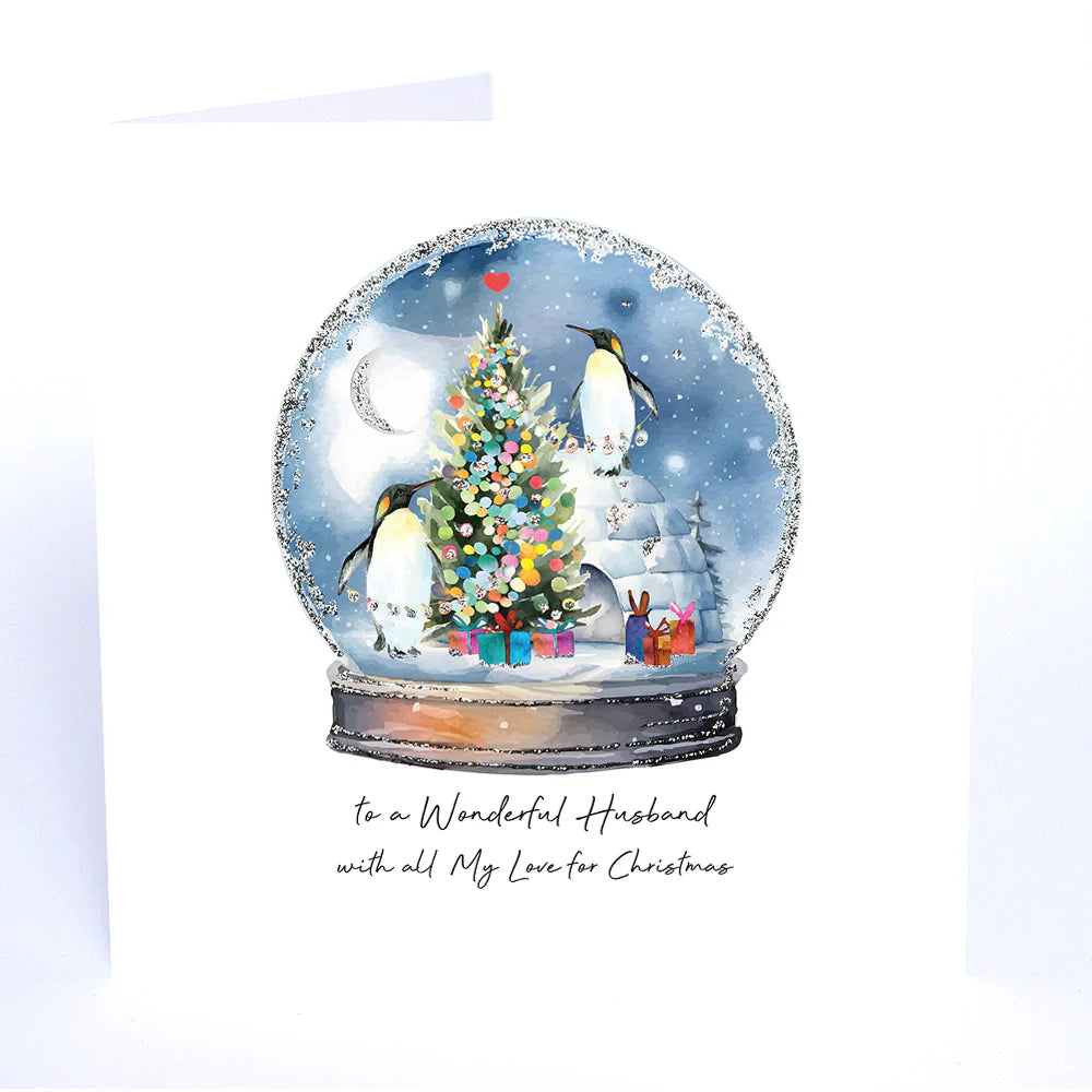 To a Wonderful Husband - Christmas Hand Glittered