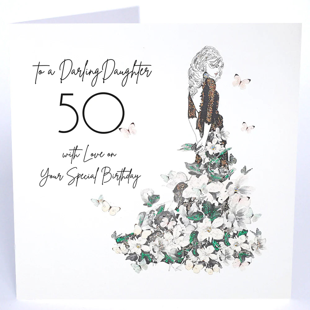 Large Darling Daughter Age 50 with Love on Your Special Birthday