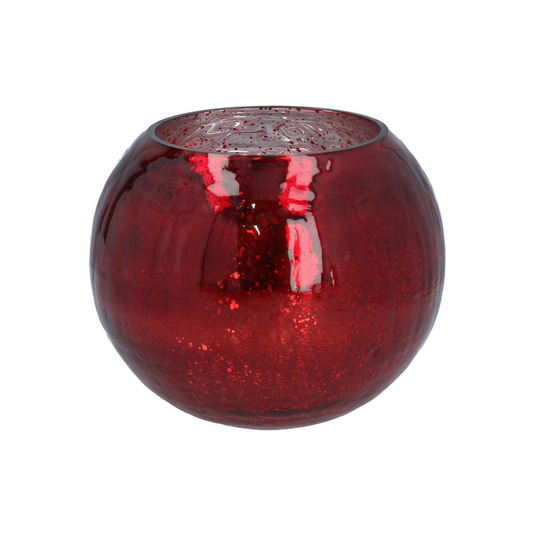 Red Mirror Glass Round Vase