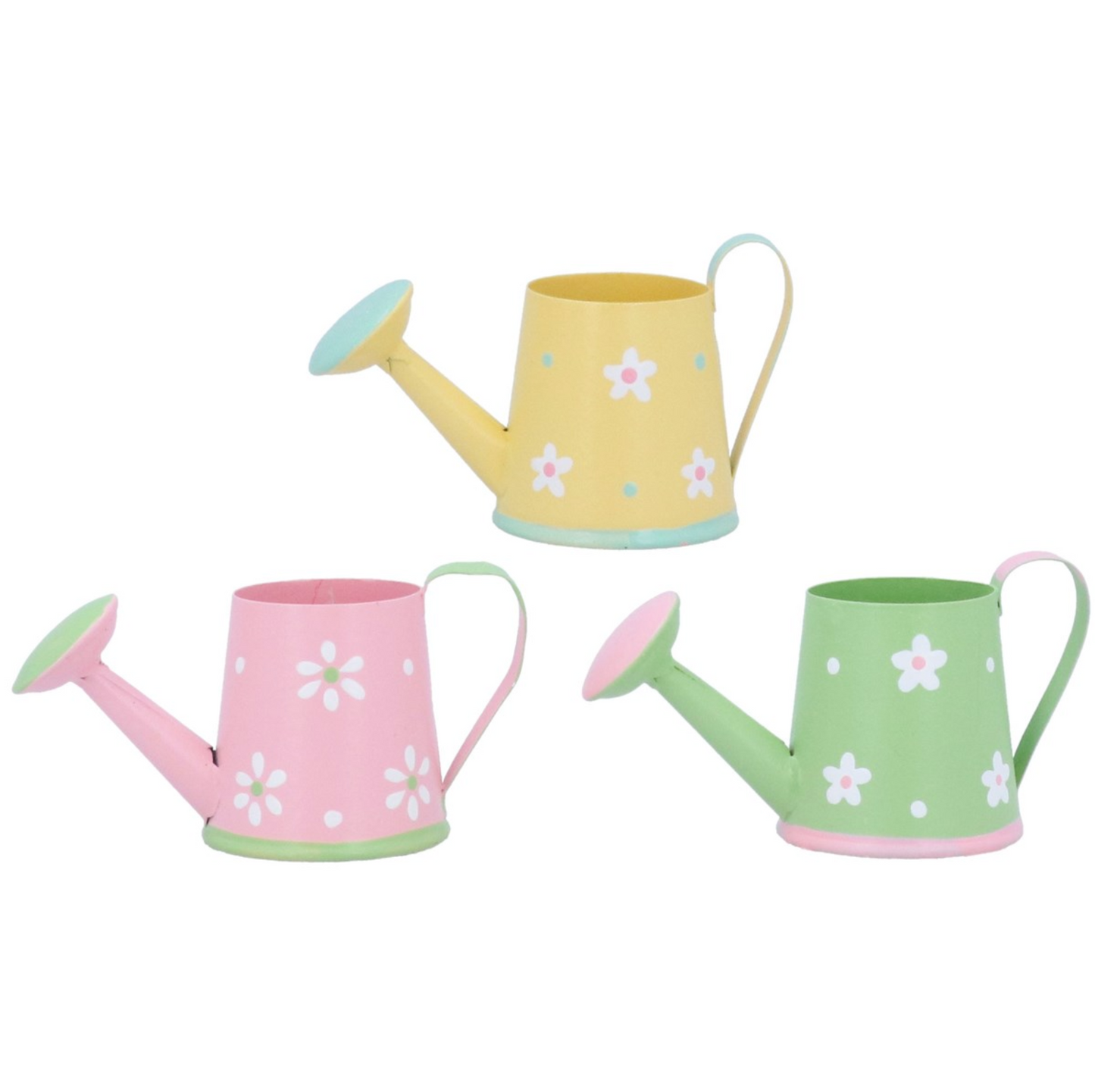 Pastel Yellow/Pink/Green Watering Can Dec