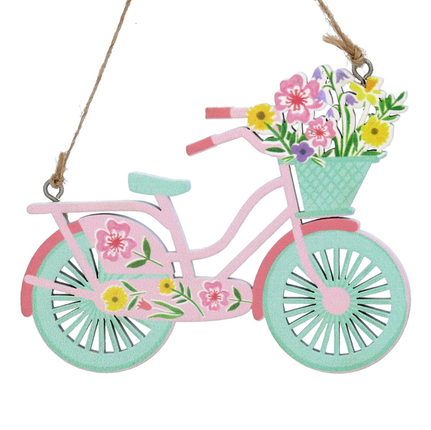 Pastel Meadow Wood Bicycle Dec