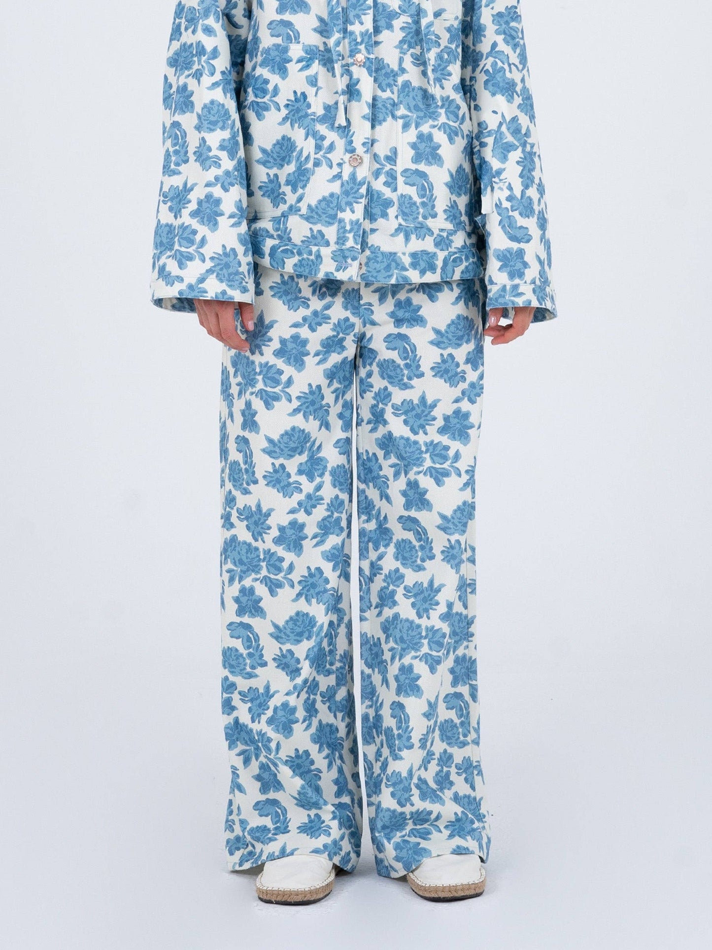 Brook Flower Printed Denim Jeans: M