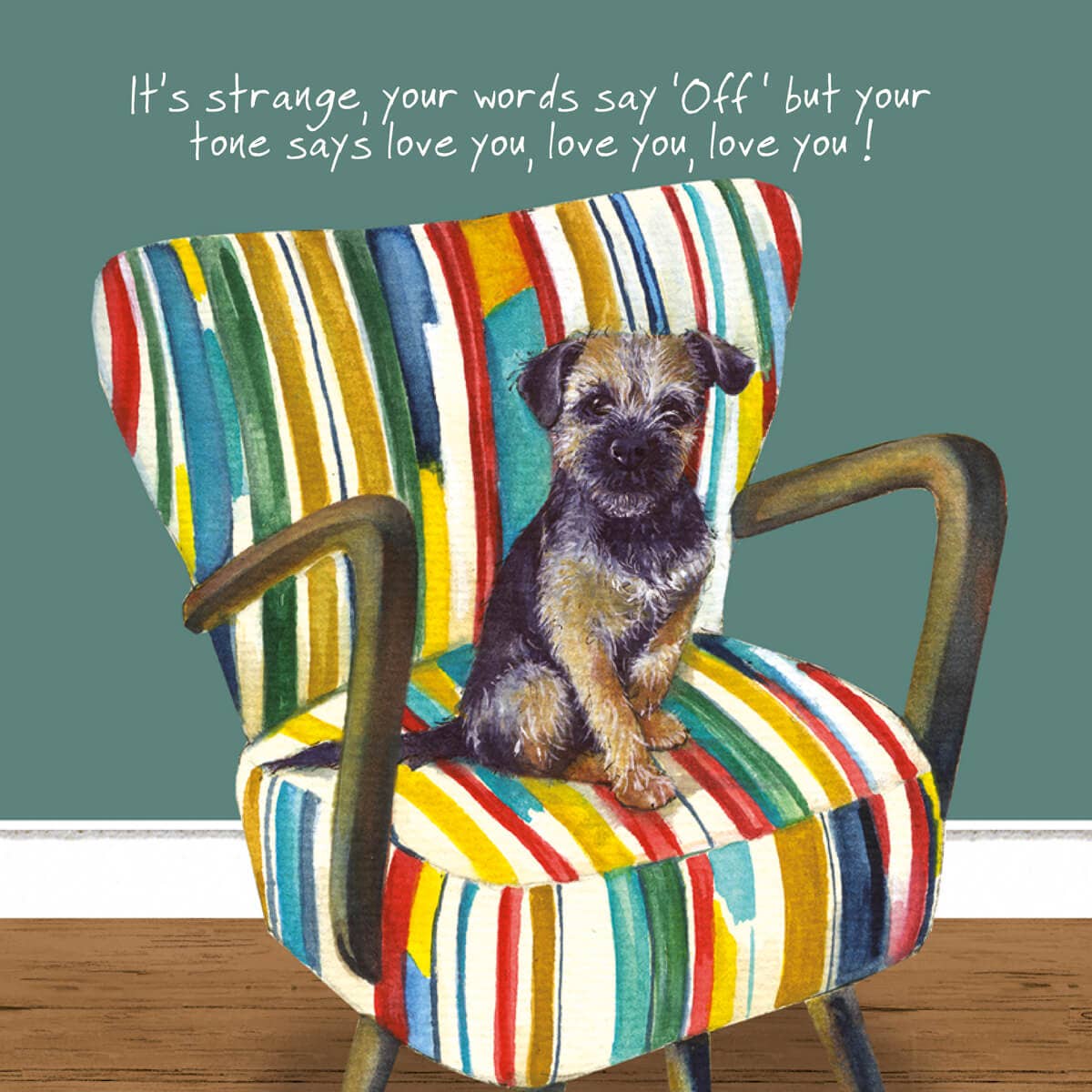 Cheeky Border Terrier Greeting Card
