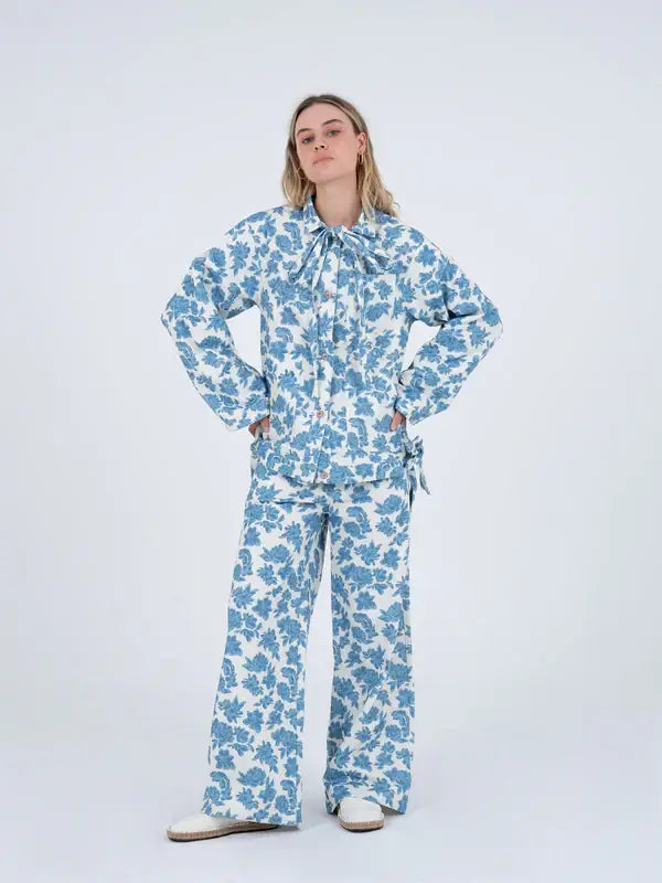 Brook Flower Printed Denim Jeans: M