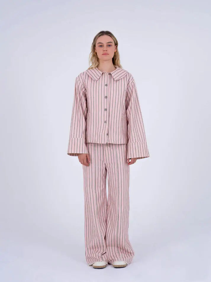 Ethereal Striped Denim Jacket: L
