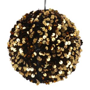 Gold sequin and black fabric large bauble