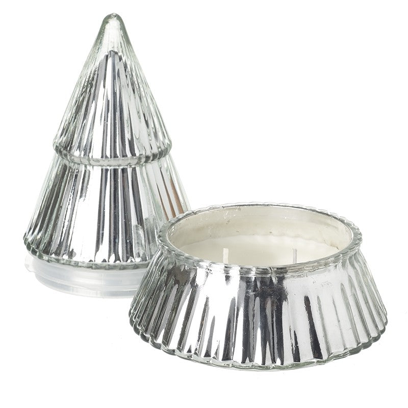 SALE SILVER TREE CANDLE