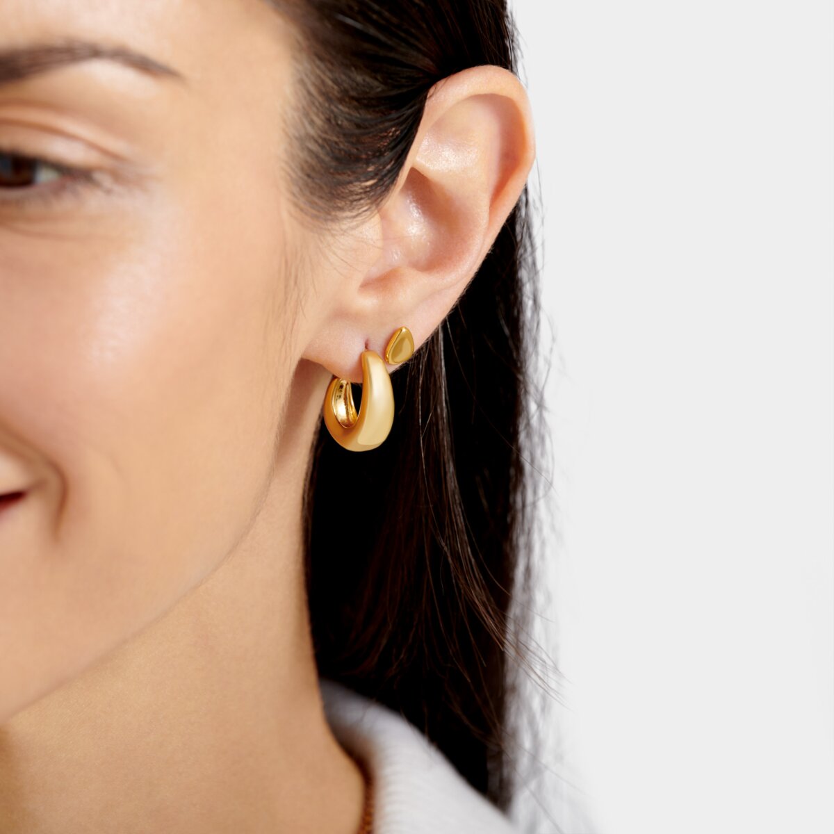 'With Love' Waterproof Gold Hoop Earrings