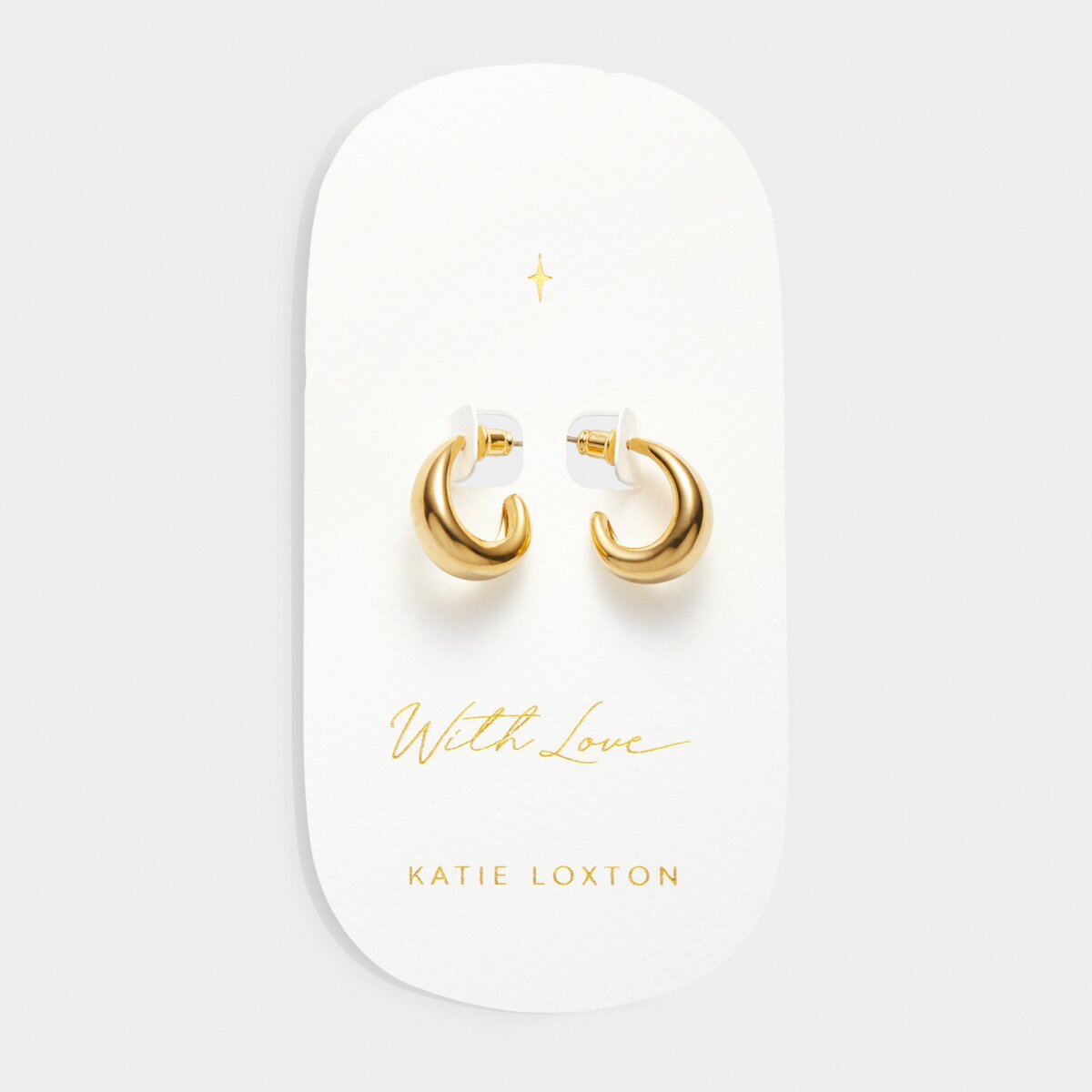 'With Love' Waterproof Gold Hoop Earrings