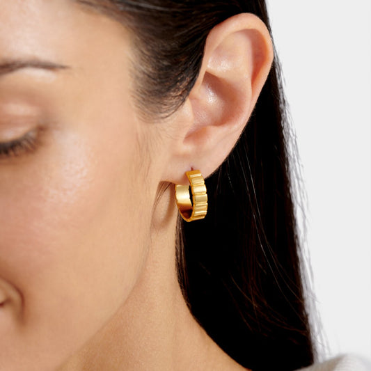 Optimism' Waterproof Gold Amulet Hoop Earrings