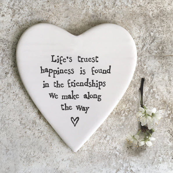 Porcelain coaster - Life's truest happiness