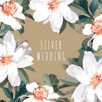 25th Silver Wedding Floral Border