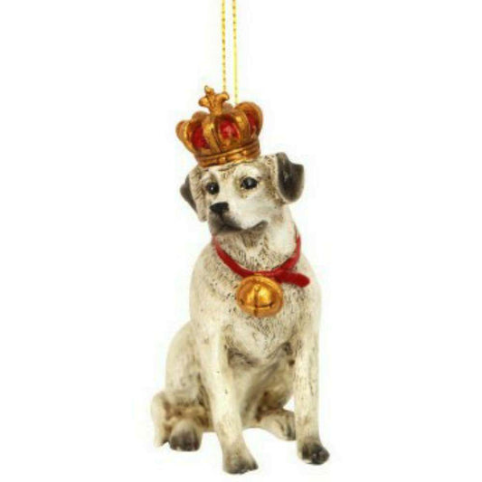 Dogs with Crown Resin Decoration