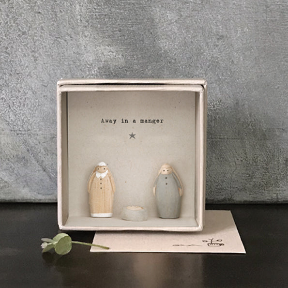 Boxed card - Away in a manger