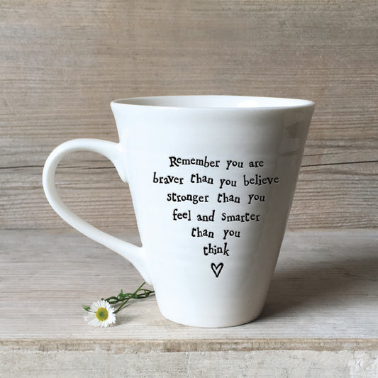 Porcelain mug - Remember you are braver