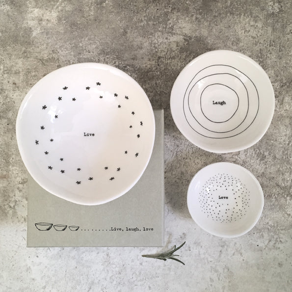 Bowl trio - Live, laugh, love