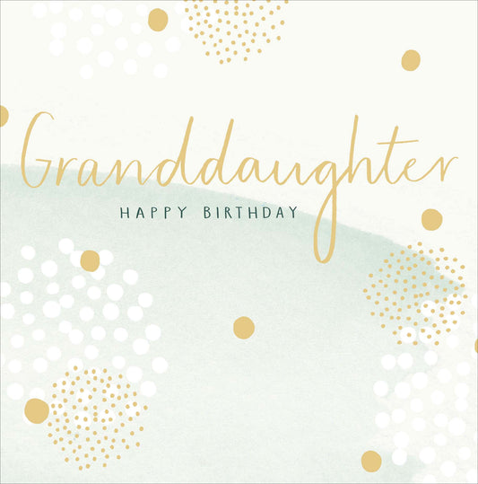 Birthday Granddaughter Gold and Green