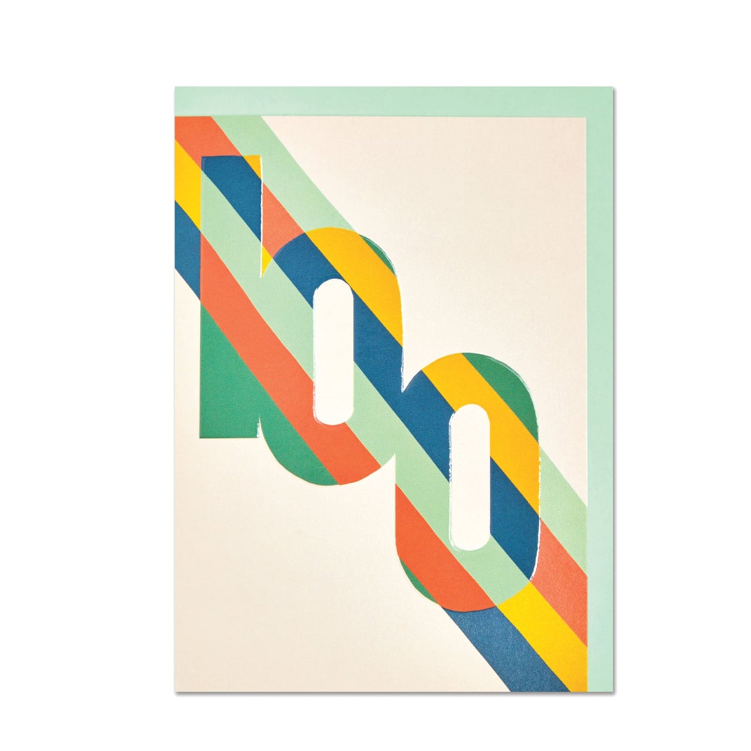 Age 100 - Bold striped age 100 Birthday card