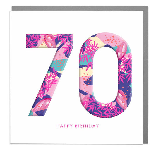 Age 70 Happy Birthday Neon