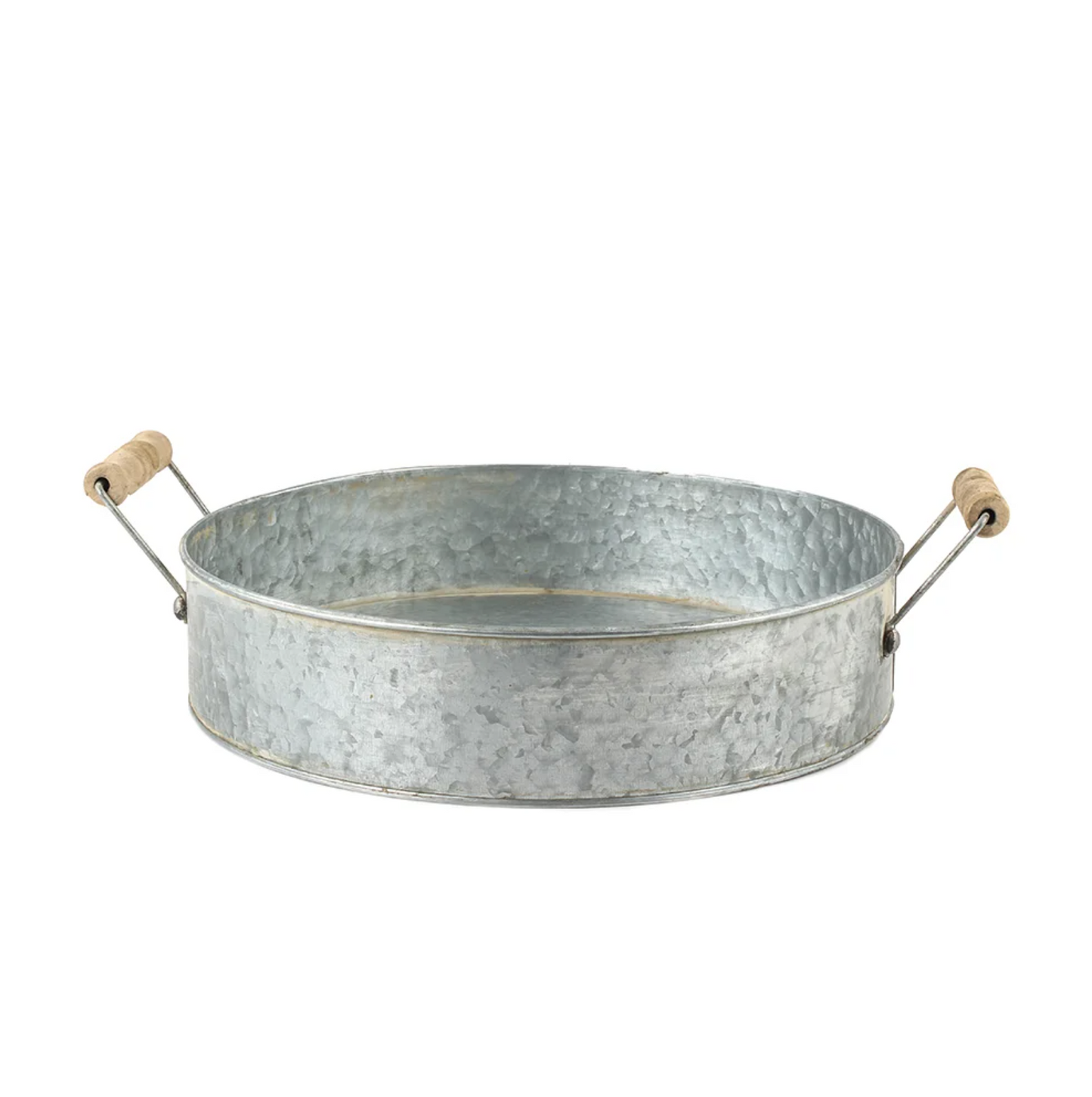 Zinc Round Tray with Handles