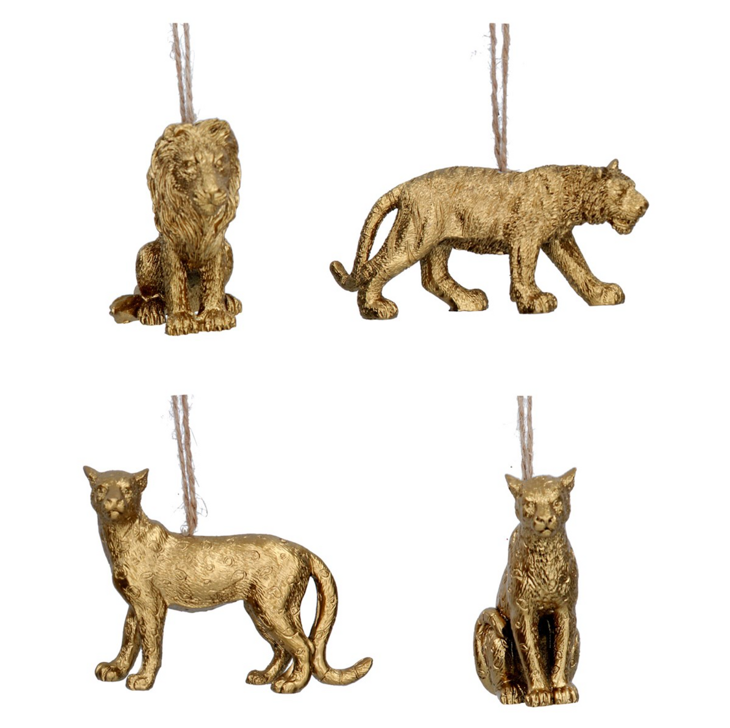 Resin Dec 8cm - Old Gold Jungle Cats- Damaged