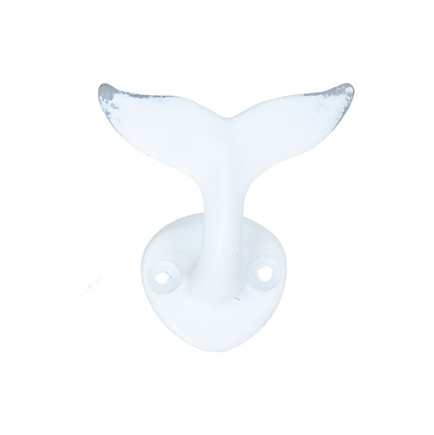 Metal Wall Hook 6.8cm - Antique White Whale Tail