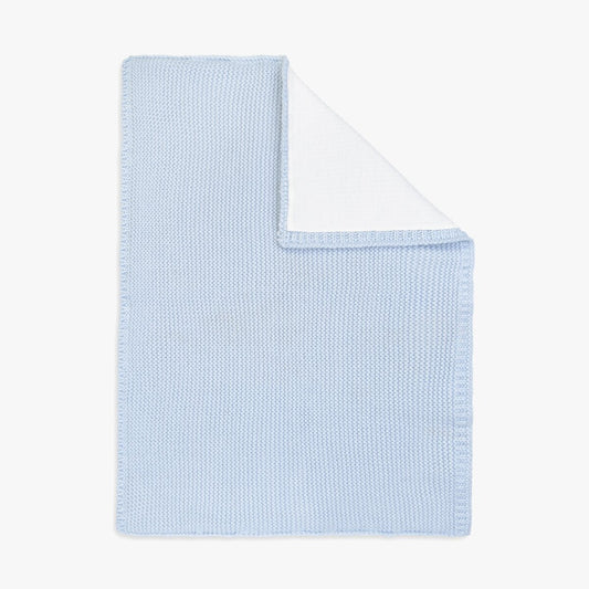 ! COTTON KNITTED BABY BLANKET BLUE was £28.99