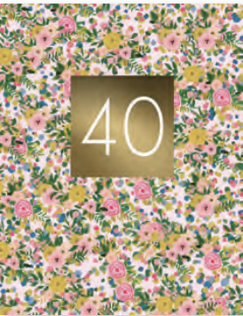 Age 40 Pink Floral