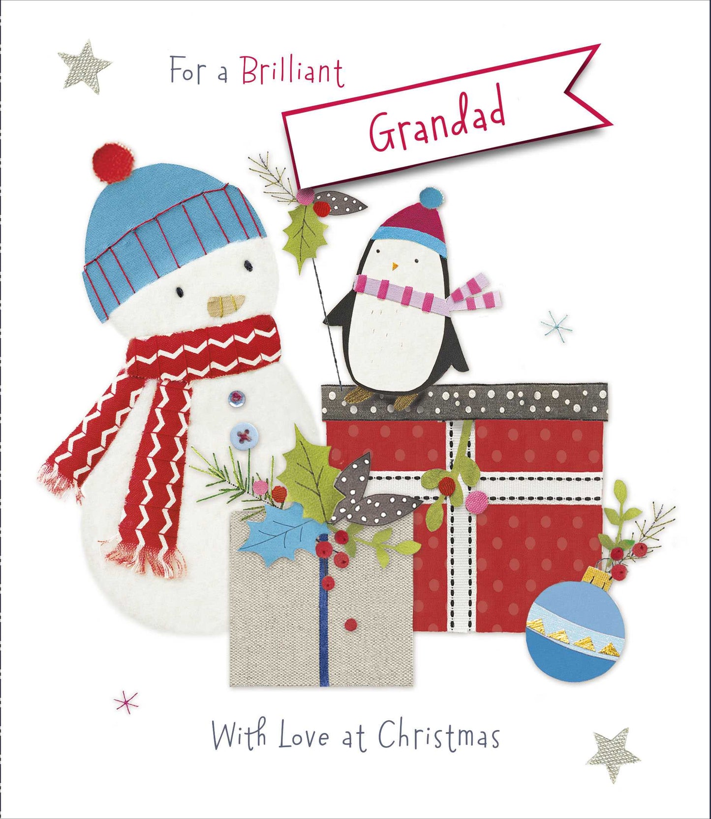 Granddad Snowmen and presents