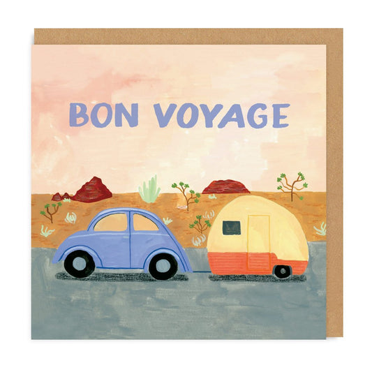 Bon Voyage Trailer Square Greeting Card