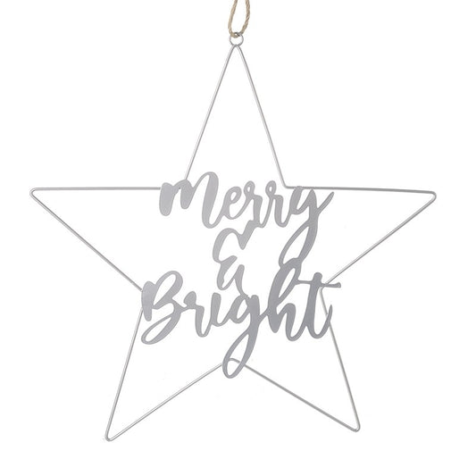 Merry and Bright Hanging Silver Star