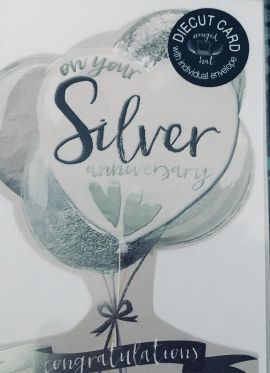 25th Silver Anniversary Diecut Balloon