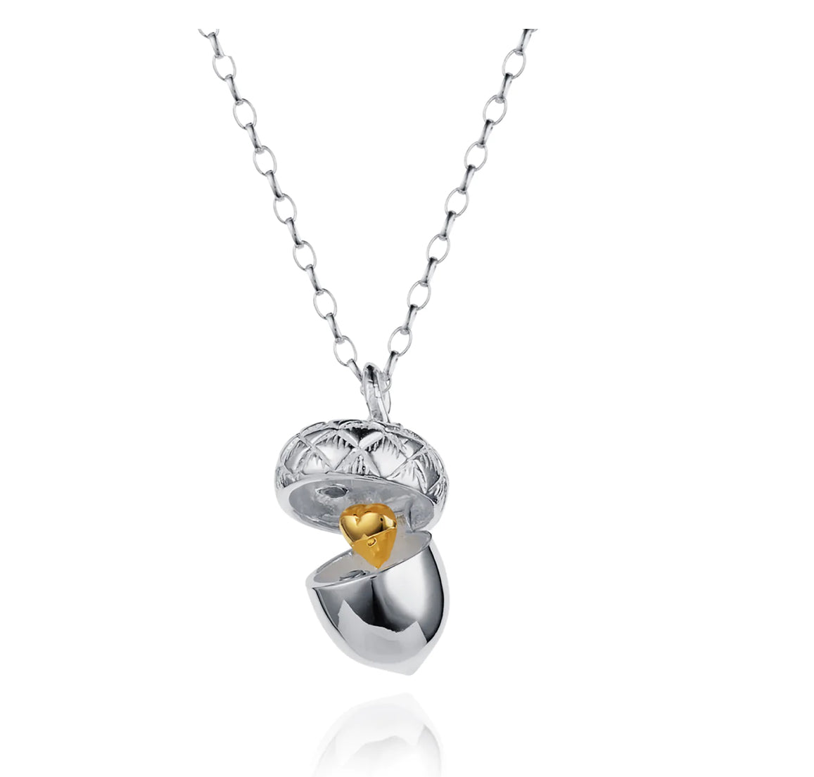 Silver acorn locket