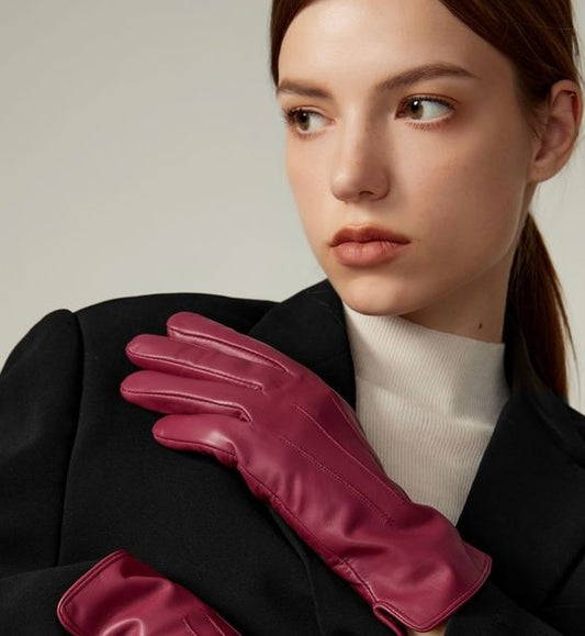 Cerise Soft Leather Gloves